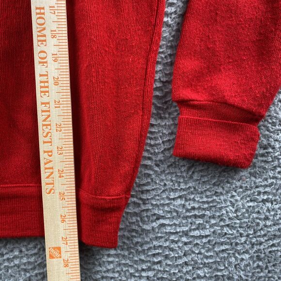 Vtg Izod Lacoste Red Orlon Acrylic V-Neck Sweater Men’s Sz Large Gator USA Made - Picture 5 of 9